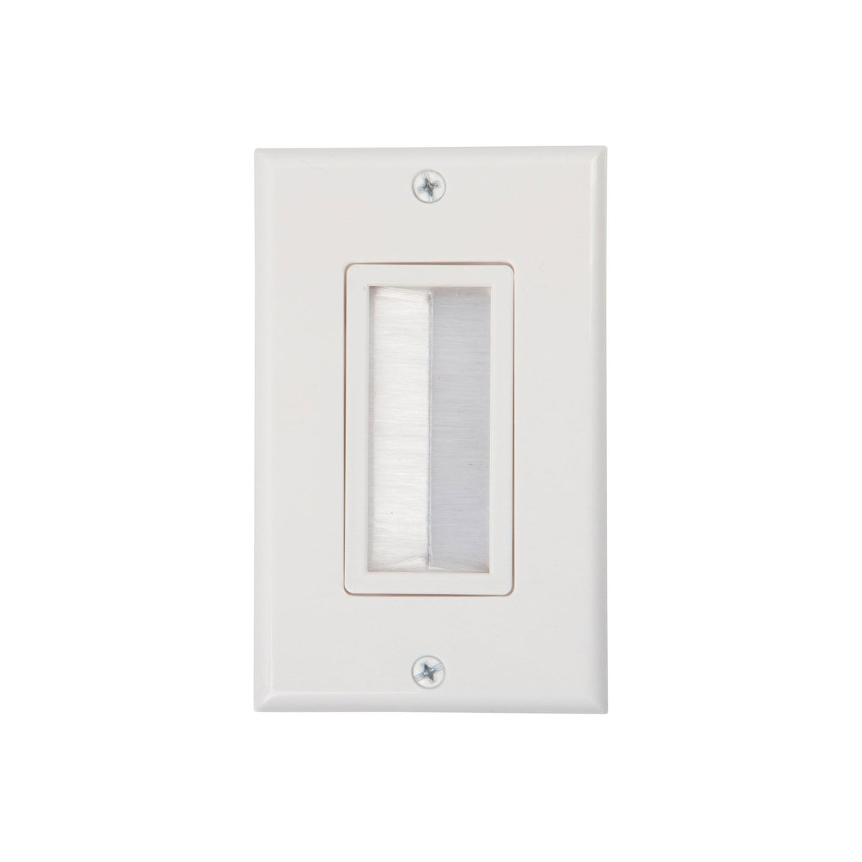 Vanco 120817X, Decor Style Brush Bulk Cable Wall Plate, White
