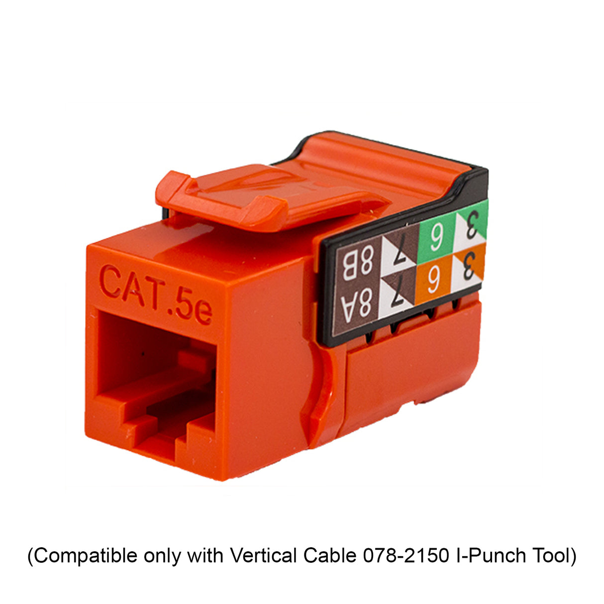 Vertical Cable (CAT5E Keystone Jack 90 Degrees) CAT5E Keystone, White / Blue / Orange (Each)
