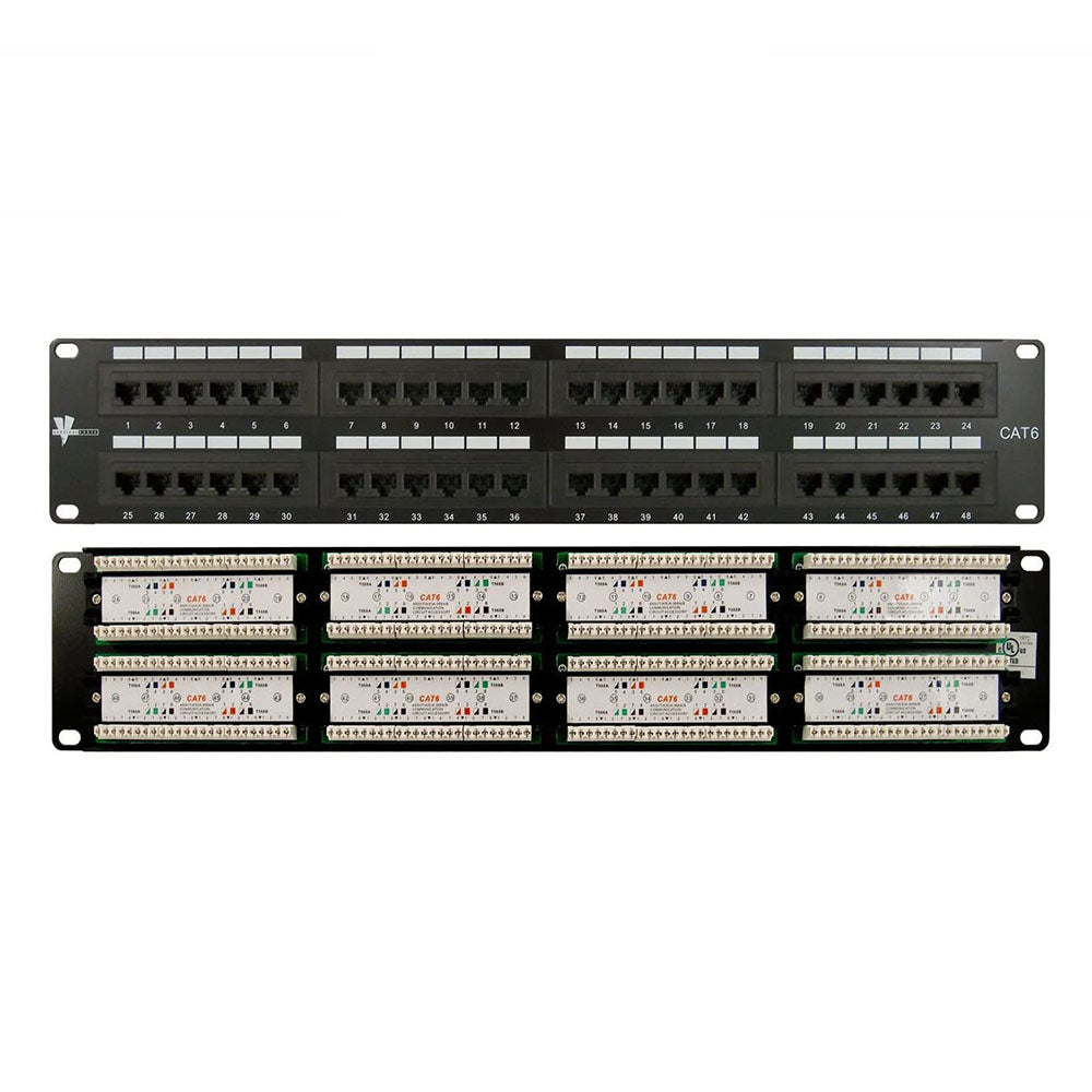 Vertical Cable (48 Port Patch Panel CAT6 2U) Patch Panel 2U, CAT6, 48 Port (UL)