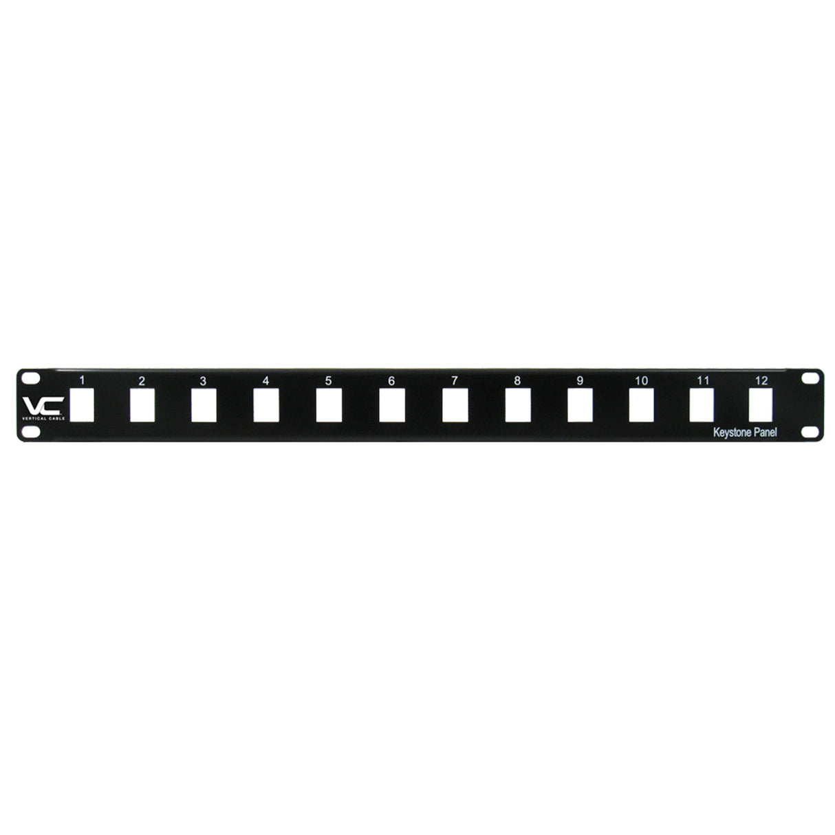 Vertical Cable (12 Port Blank Patch Panel 1U) Blank Patch Panel 1U, 12 Port, Black