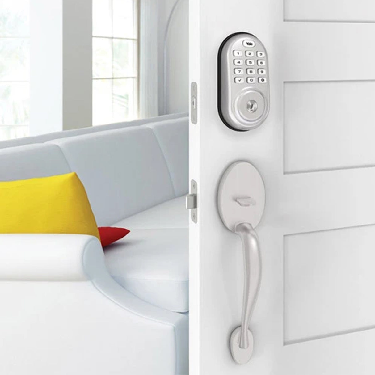 Yale YRD216-ZW2-619 Pushbutton Z-Wave-DB -Satin Nickel