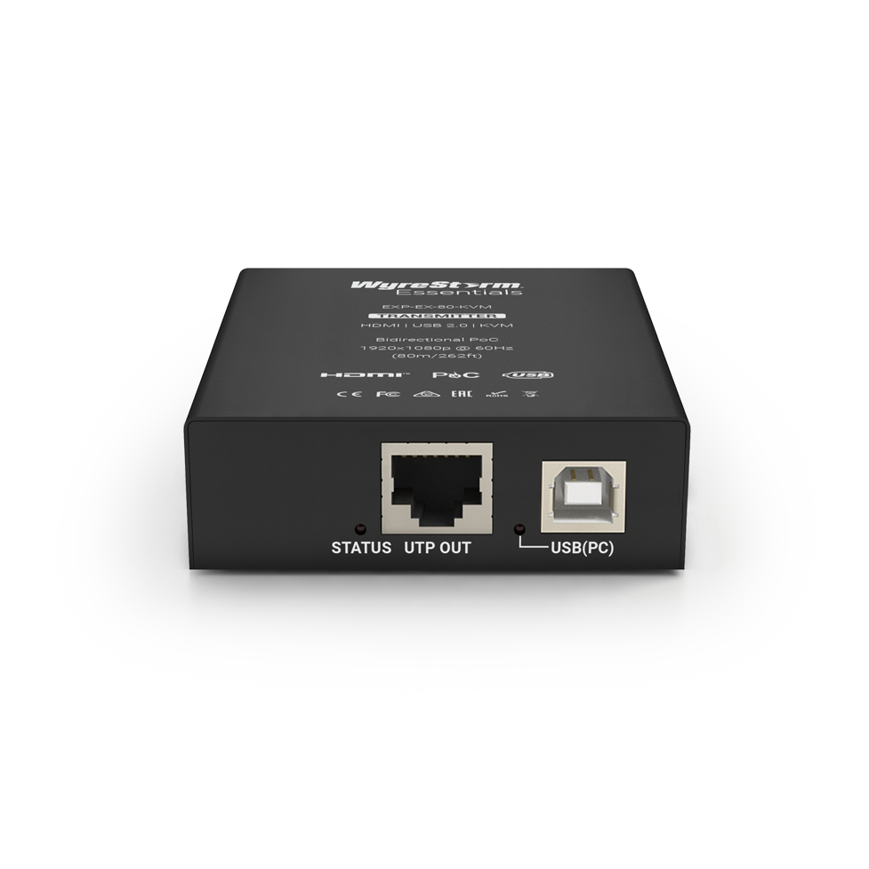 WyreStorm EXP-EX-80-KVM, 1080p HD UTP KVM Extender with USB 2.0 & PoC (1080p: 80m/262ft)