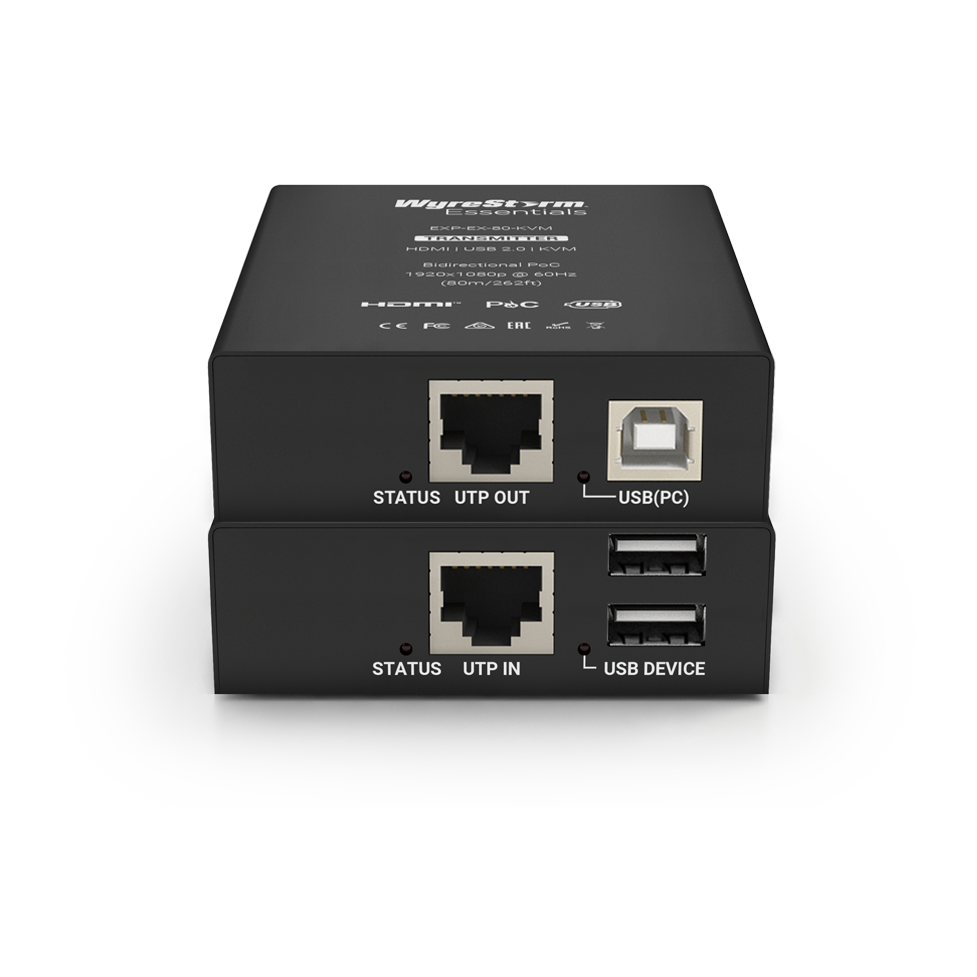 WyreStorm EXP-EX-80-KVM, 1080p HD UTP KVM Extender with USB 2.0 & PoC (1080p: 80m/262ft)