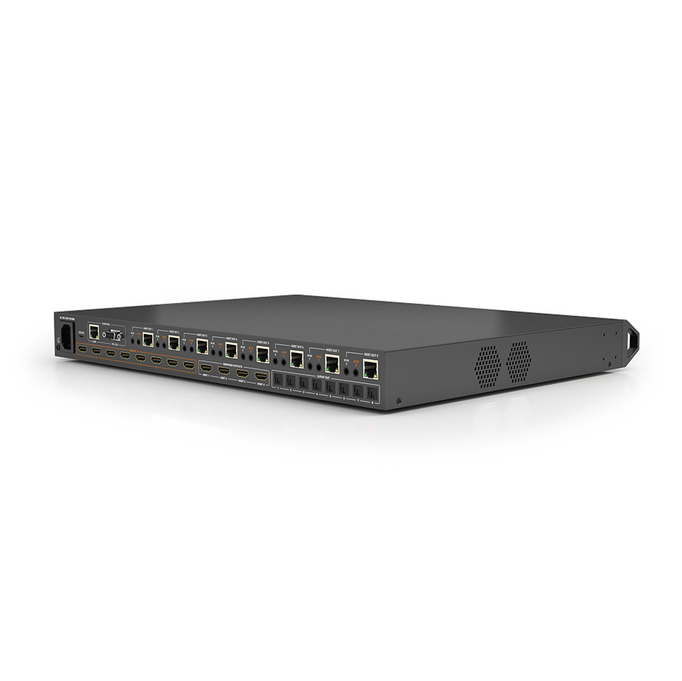 WyreStorm MXV-0808-H2A-70 v3, 4K HDR 4:4:4 60Hz HDBaseT™ 8x8 Matrix Switch with Zone Audio De-Embed and 4 Mirrored HDMI Outputs (4K: 70m/230ft, 1080p: 100m/328ft)