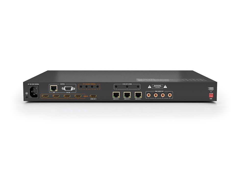 Wyrestorm MX-0404-KIT, 4K UHD 4:2:0 60Hz 4x4 HDBaseT™ Matrix Switch (3 HDBT, 1 HDMI) with 3 RX's & S/PDIF De-Embed (4K: 35m/114ft, 1080p: 70m/228ft)