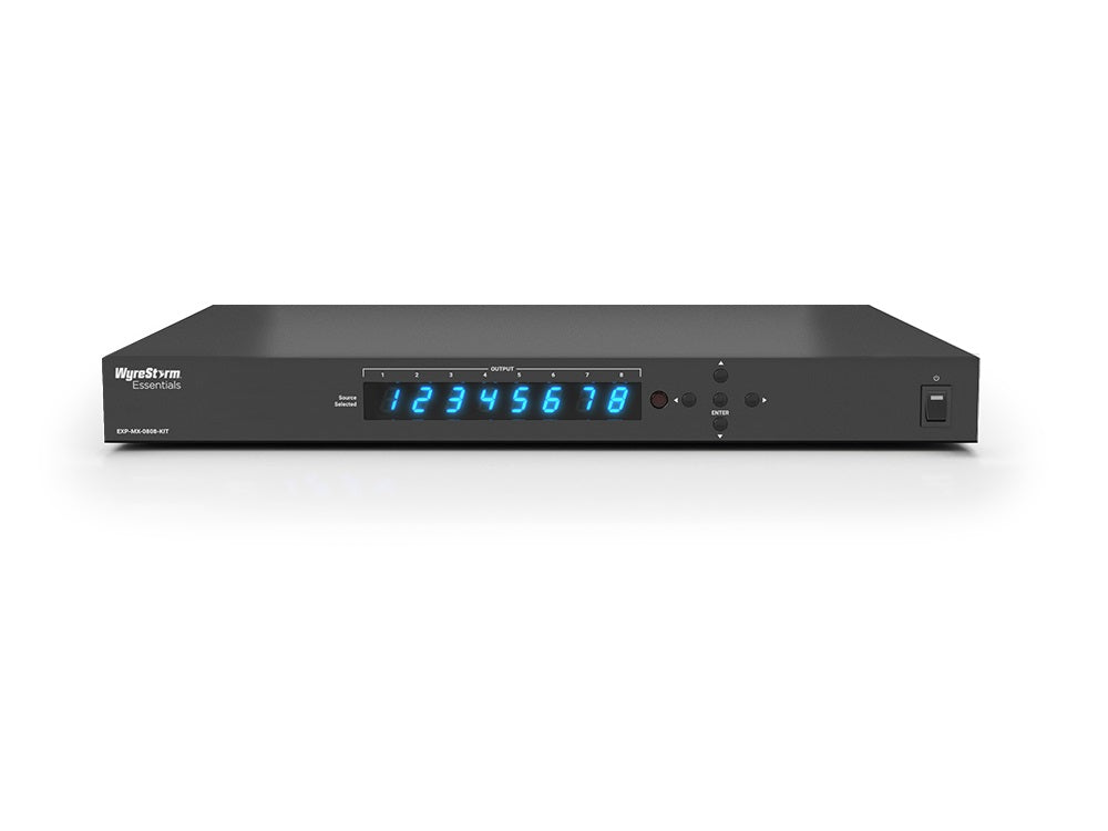 Wyrestorm MX-0808-KIT, 4K UHD 4:2:0 60Hz 8x8 HDBaseT™ Matrix Switch (6 HDBT, 2 HDMI) with 6 RX's & S/PDIF De-Embed (4K: 35m/114ft, 1080p: 70m/228ft)