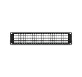 Vertical Cable (48 Port Patch Panel 2U) Blank Patch Panel 2U, 48 Port, with Cable Manager, Black