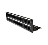 Vertical Cable (48 Port Patch Panel 2U) Blank Patch Panel 2U, 48 Port, with Cable Manager, Black