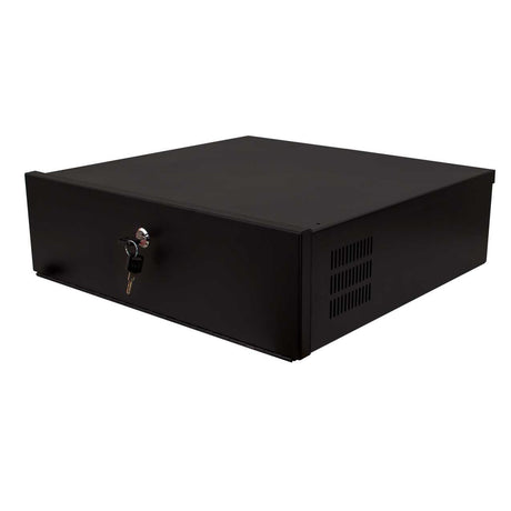 Vertical Cable (Lockbox) DVR/NVR Security, w/ AC Fan, Black, Small / Medium / Large