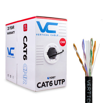Vertical Cable (CAT6UL) 23AWG, Solid Copper, Pull Box, 1000ft, White / Black / Blue