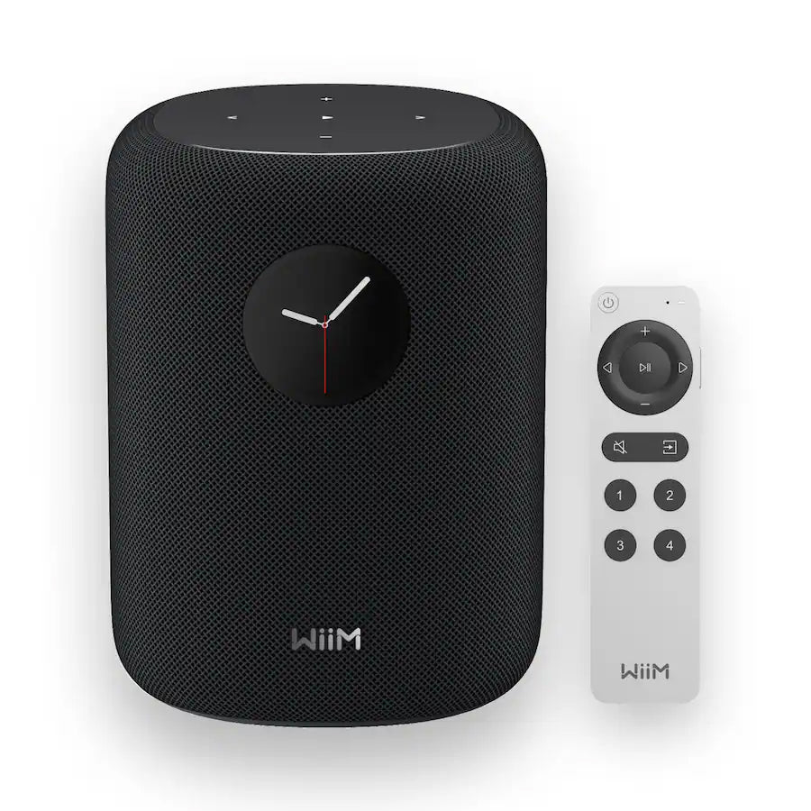 WiiM Sound Smart Speaker with 1.8″ Touch Display, 100W Peak, Wi‑Fi 6E/Bluetooth 5.3, Multi‑Room & Stereo Pairing, Remote Included - (Black / White)