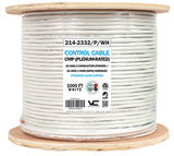 Vertical Cable (Lightning Control System Cable Plenum )16/2 (Power) + 22/2 (Data Pair) CL3P, CMP Plenum Rated, Shielded, Stranded, Bare Copper Conductors, Overall PE Tape, White, 1000 ft, Wooden Spool.