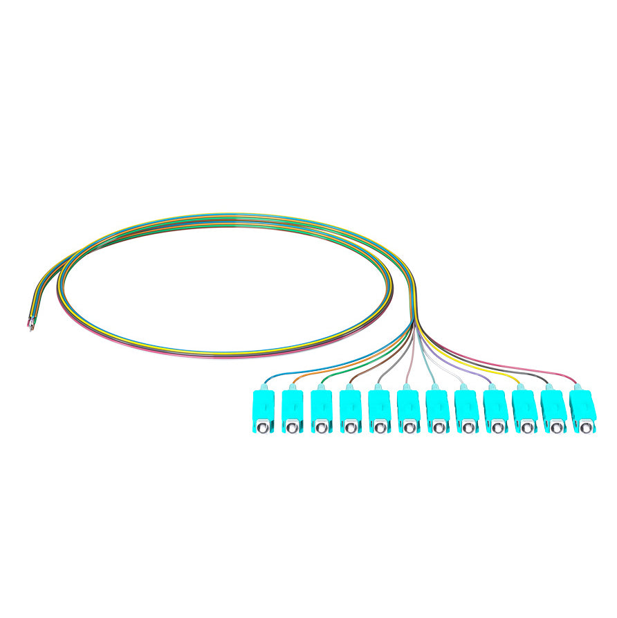 Vertical Cable Optical Fiber Pigtail 12-F OM3 SC 3 Meters
