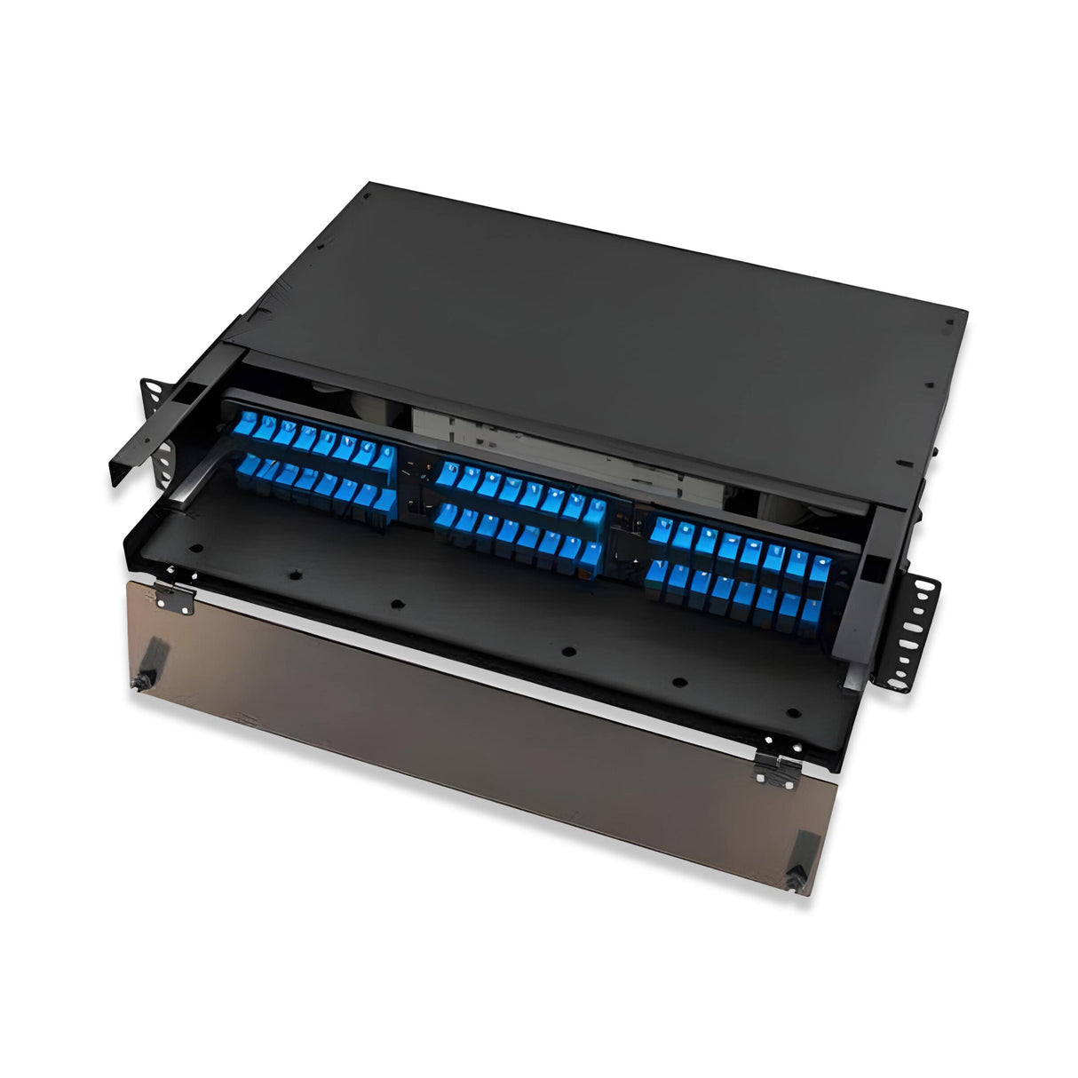 Vertical Cable Optical Fiber Rack-Mount Enclosure, Standard-Series, LGX, 6-Position, 2 RMU