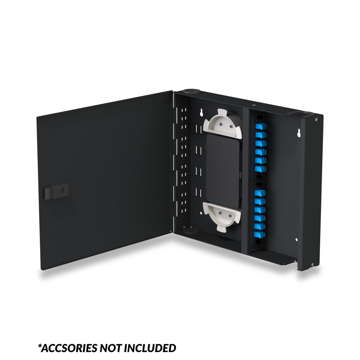 Vertical Cable Optical Fiber Wall-Mount Enclosure, Standard-Series, Single-Door, LGX, Two-Position, Latch