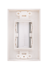 Vertical Cable (Single Gang Brush Plate ) Brush Wall Plate, 1 Gang Decora Style, White