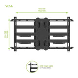 Kanto PDC650, Full Motion Corner TV Mount for 37" - 70" TVs, Compatible with Inner and Outer Corners