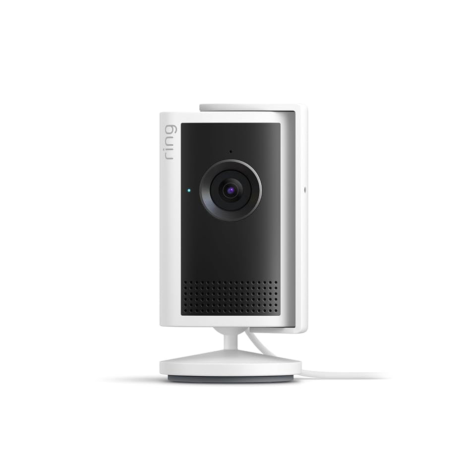 Ring Indoor Cam Plus 2k, 4x Enhanced Zoom, Low-Light Sight, (White / Black)