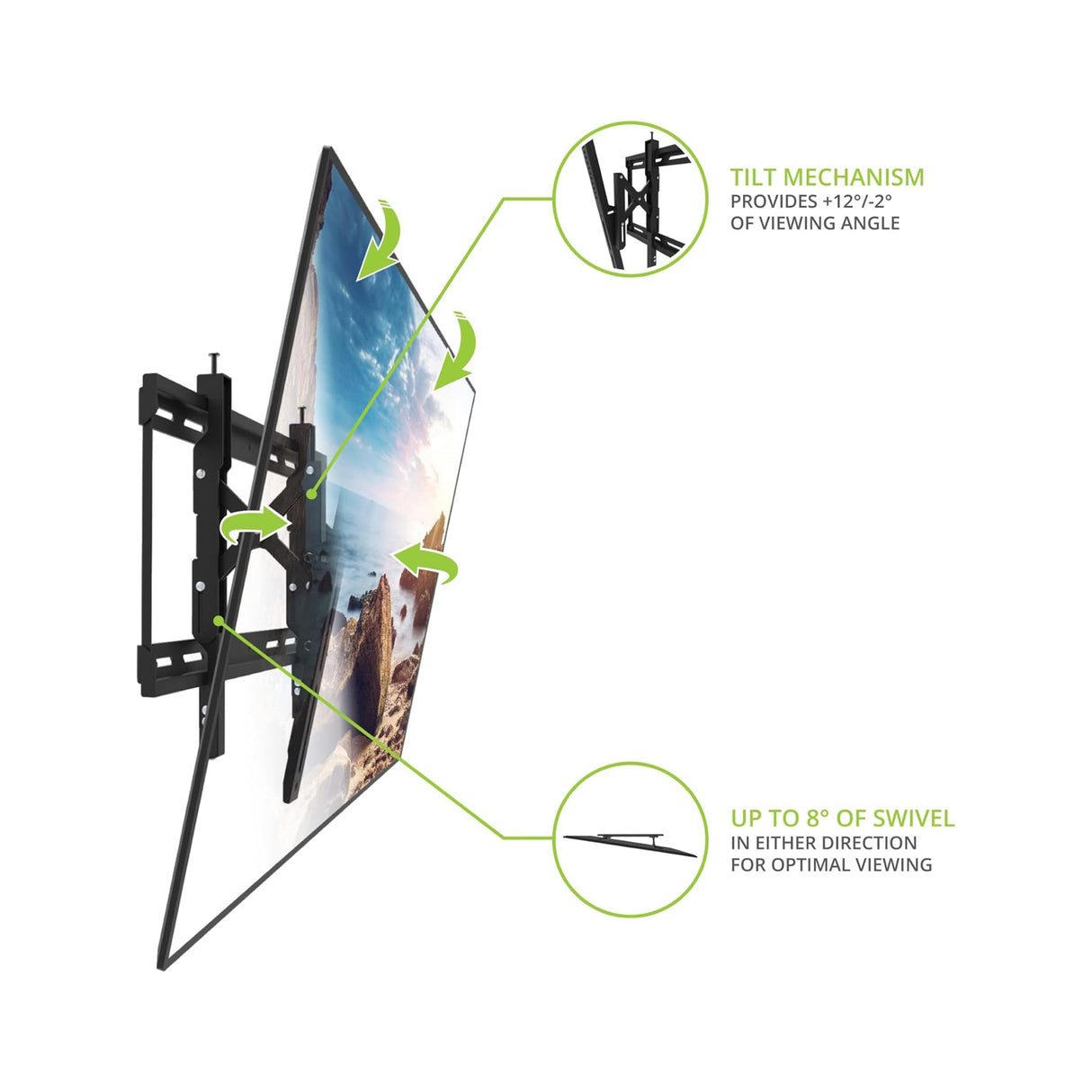 Kanto TE300, Extendable Tilting TV Wall Mount for 43" - 90" TVs