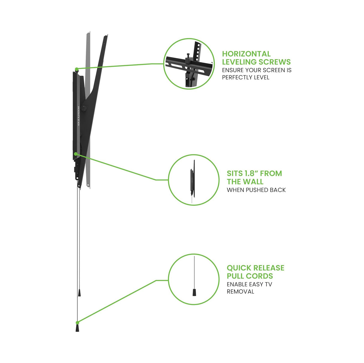 Kanto T300, Low Profile Tilting TV Mount for 40” - 100” TVs
