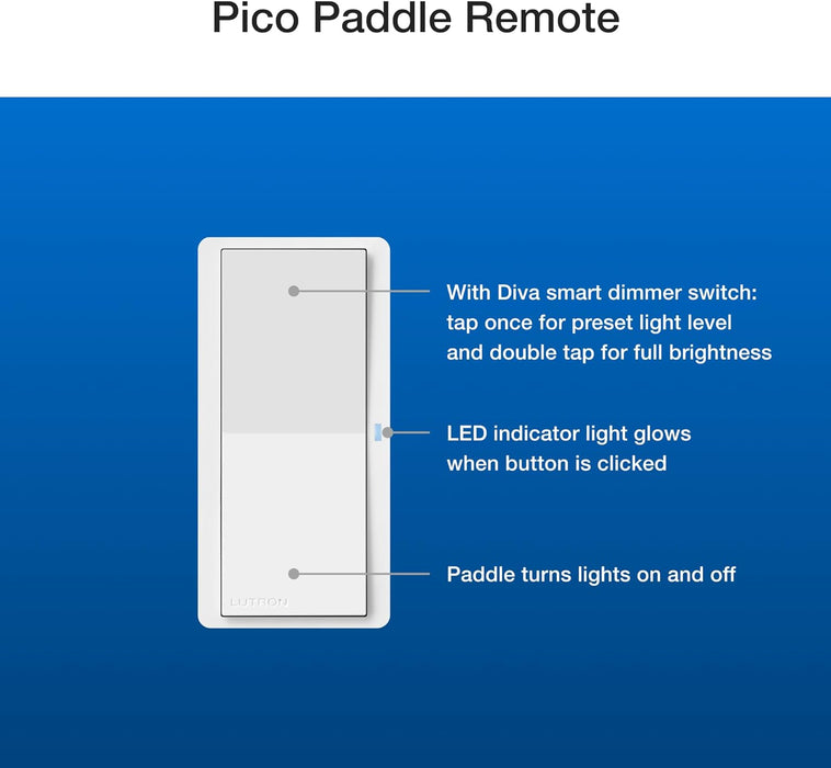 Lutron PJ2-P2B-GWH, Pico Paddle Smart Remote,white
