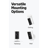 Ring Indoor Cam Plus 2k, 4x Enhanced Zoom, Low-Light Sight, (White / Black)