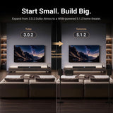 WiiM Bar, 3.0.2 Dolby Atmos & DTS with HDMI eARC, Intuitive Touch Interface, RoomFit™ & Clear Voice, Remote Included. (White / Matte Black / Glossy Black)