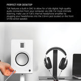 Kanto TUK, 260W Powered Bookshelf Speakers with Headphone Out, USB DAC, Dedicated Phono Pre-amp and Bluetooth, Pair