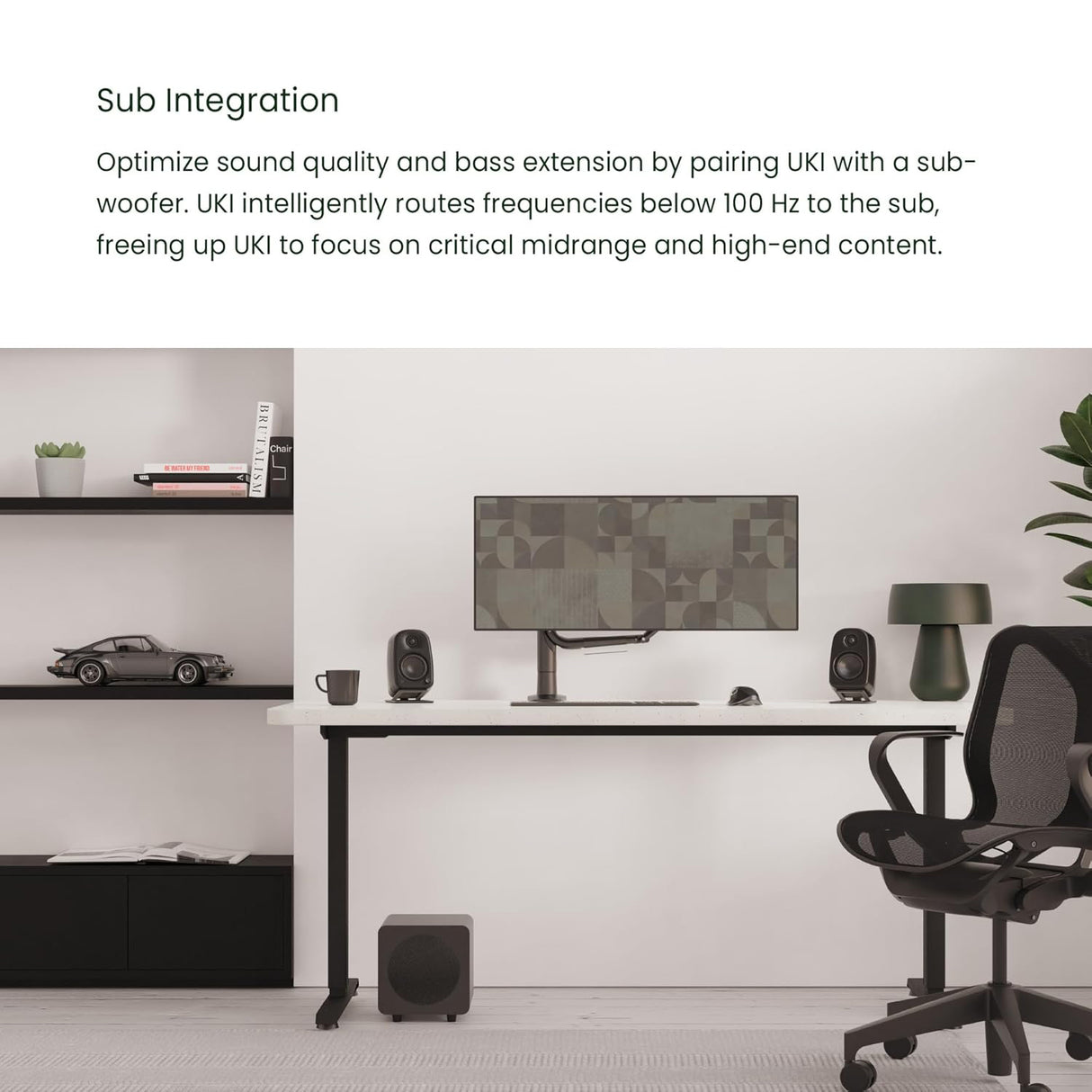 Kanto UKI, 100W Desktop Speakers with Bluetooth, USB-C, Headphone out, Pair