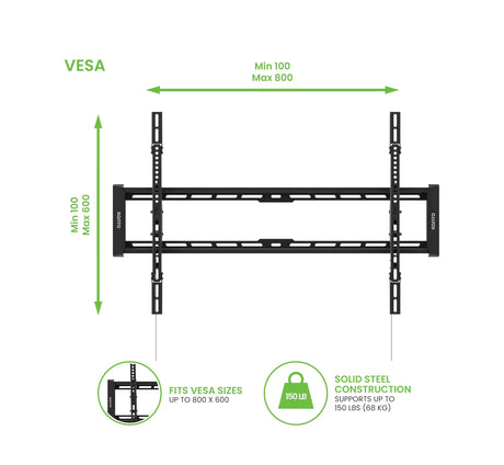 Kanto T300, Low Profile Tilting TV Mount for 40” - 100” TVs