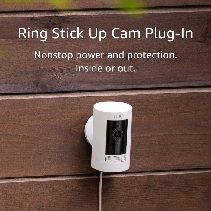 Ring Stick Up Cam Wired, Indoor/Outdoor Standard Security Camera (Black / White)