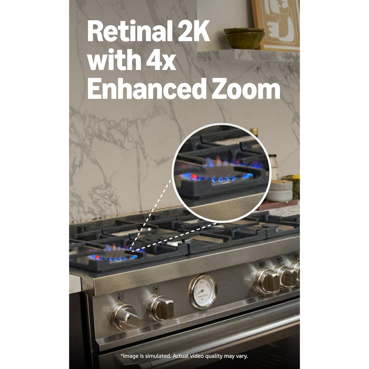 Ring Indoor Cam Plus 2k, 4x Enhanced Zoom, Low-Light Sight, (White / Black)