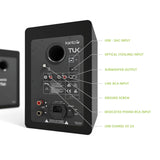 Kanto TUK, 260W Powered Bookshelf Speakers with Headphone Out, USB DAC, Dedicated Phono Pre-amp and Bluetooth, Pair