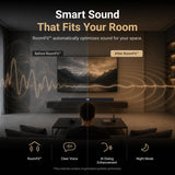 WiiM Bar, 3.0.2 Dolby Atmos & DTS with HDMI eARC, Intuitive Touch Interface, RoomFit™ & Clear Voice, Remote Included. (White / Matte Black / Glossy Black)