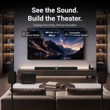 WiiM Bar, 3.0.2 Dolby Atmos & DTS with HDMI eARC, Intuitive Touch Interface, RoomFit™ & Clear Voice, Remote Included. (White / Matte Black / Glossy Black)