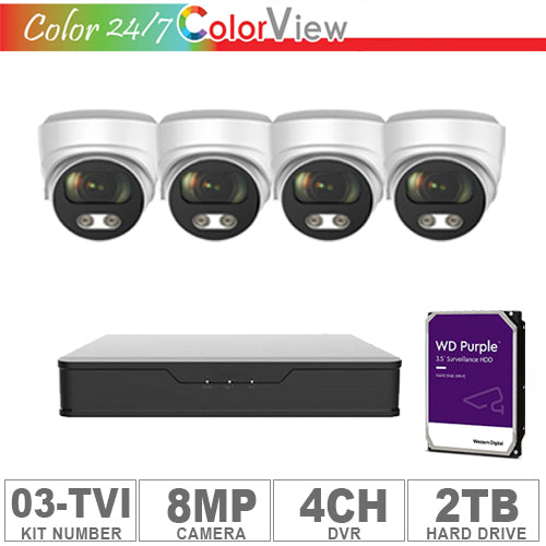 Acegear KIT-03-TVI (4 Cameras TVI 8MP + 1-WD/2-TB + 1-DVR/4-CH)