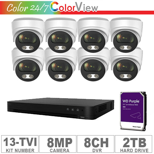 Acegear KIT-13-TVI (8 Cameras TVI 8MP + 1-WD/2-TB + 1-DVR/8-CH)