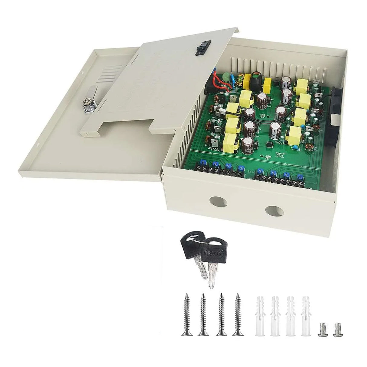 Acegear PBCP120816A-4K, CCTV Power Supply Box  8 Cameras (2 Amp/Channel) 12v 16A