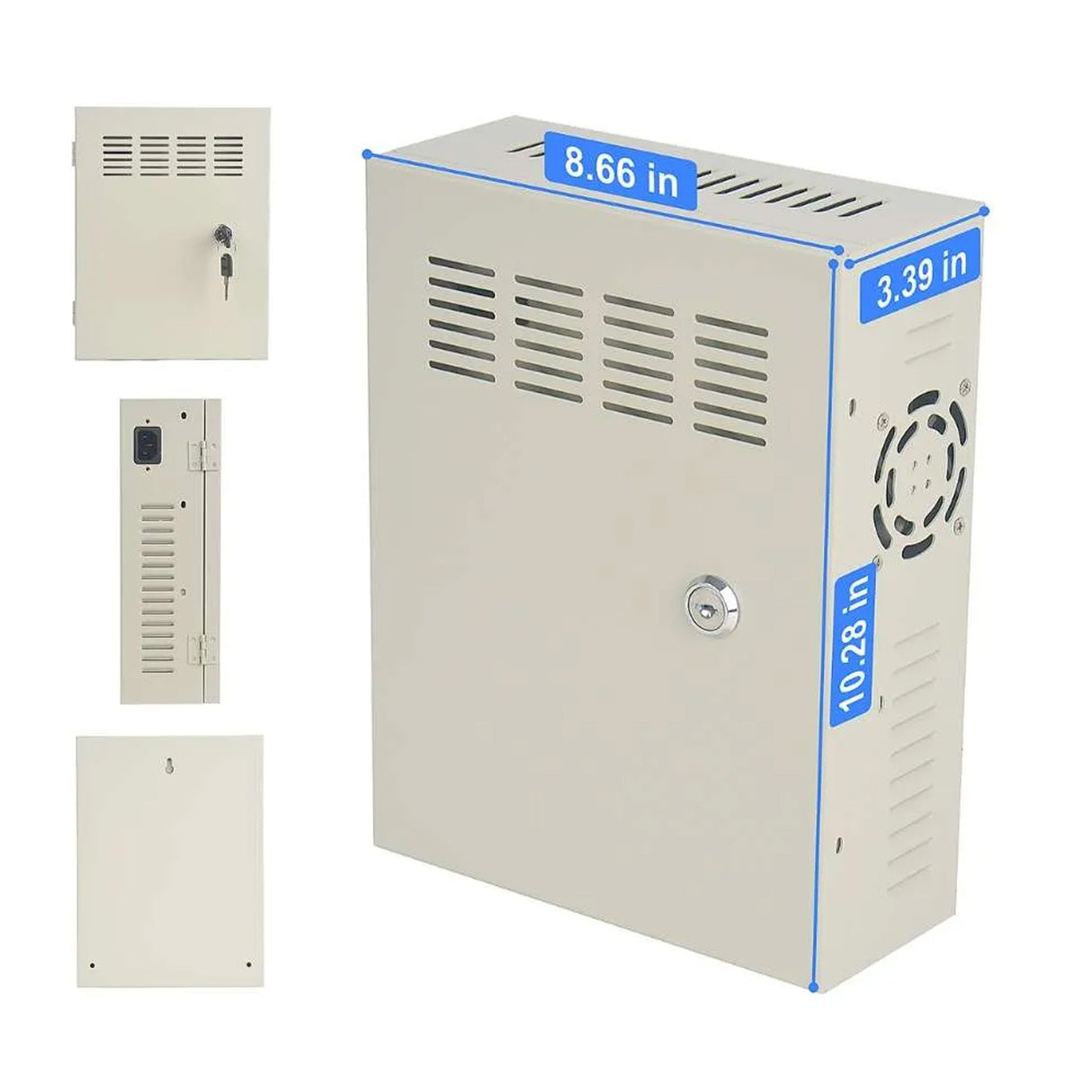 Acegear PBCP120816A-4K, CCTV Power Supply Box  8 Cameras (2 Amp/Channel) 12v 16A