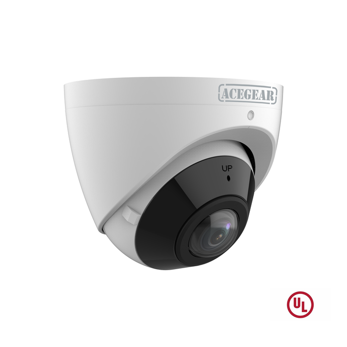 Acegear CI1502A-WA180 (5MP) Turret, IPC  1.68mm Fixed Lens Wide Angle, Intelligent IR Eyeball, Mic & Speaker, UL Listed.