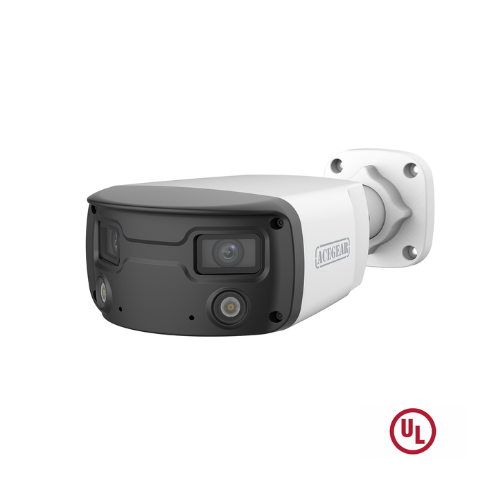 Acegear CI3402PNAS-CV, 4MP Color View Wide Angle up to 160.00°, Dual 4.0mm Lens, 98ft. LED Range, H.265, 48vPoE 12VDC UL Listed