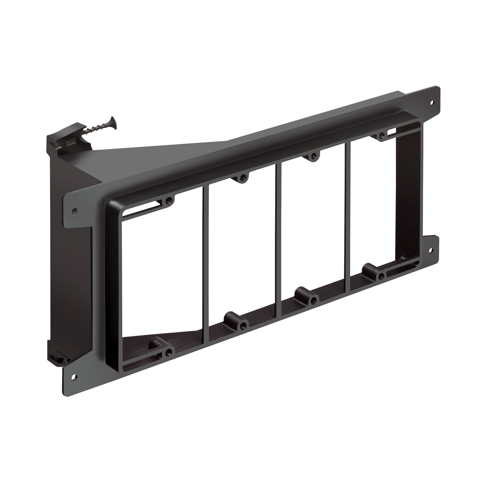 Arlington LVS4 Low Voltage, Screw On Mounting Bracket, (4-Gang) Black(EACH)