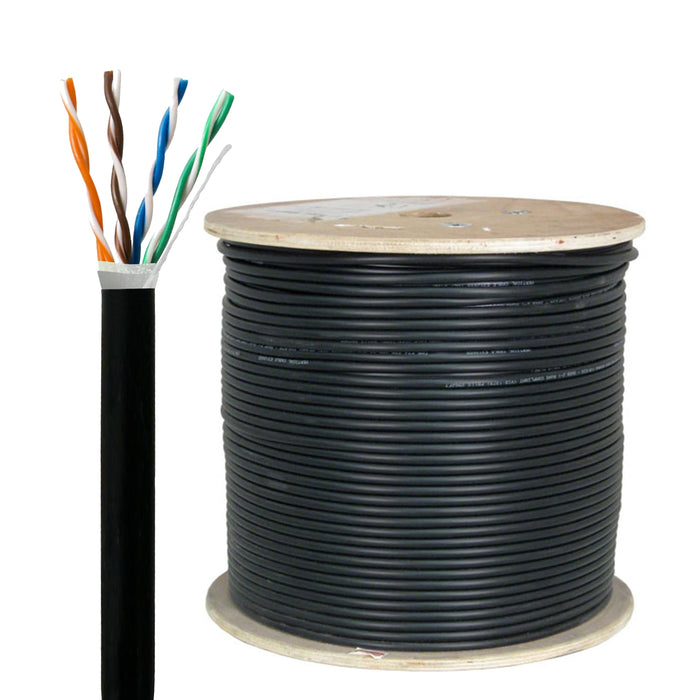 Vertical Cable (069-557-US-CMXT) CMXT DIRECT B. UNSHIELDED 1000', 23AWG DUAL JACKET BLACK, WOODEN SPOOL