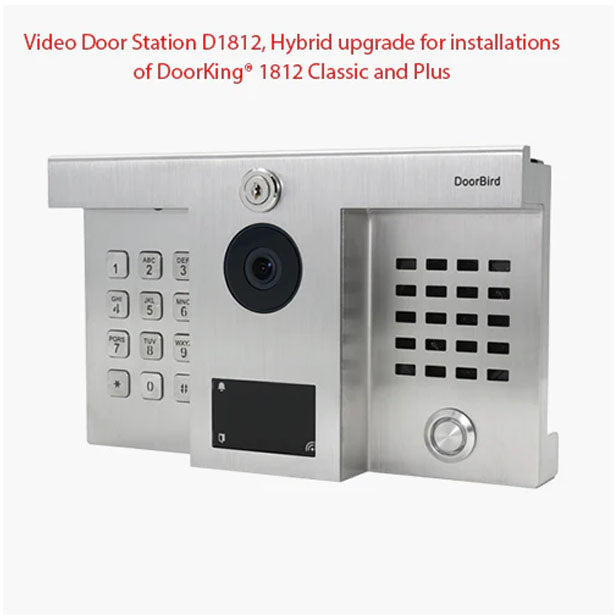 DoorBird D1812, Hybrid, IP Video Door Station, For DoorKingÂ® 1812 Classic and Plus (Flush- and Surface-Mount)