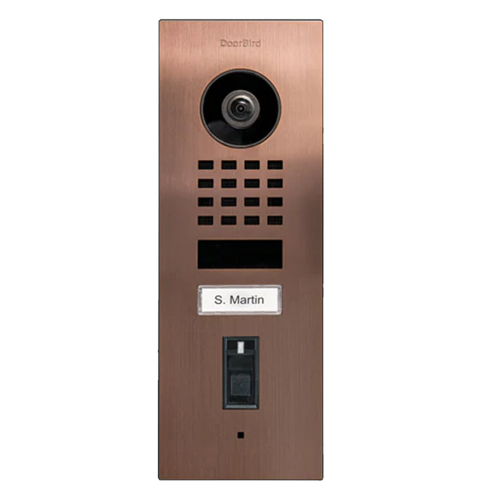 DoorBird D1101FV-FP50-FM, Flush Mount, IP Video Door Station,  Fingerprint 50, 1 Unit, 1Call Button,