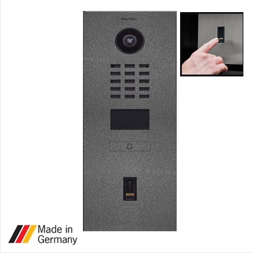 DoorBird D2101FV, Surface & Flush Mount, Fingerprint 50, IP Video Door Station, 1 Unit, 1 Call Button, (Housing Sold Separately)