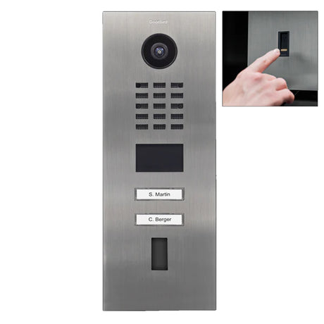 DoorBird D2102FV, Surface & Flush Possible, IP Video Door Station,  Fingerprint 50, 2 Units, 2 Call Buttons, (Housings sold separately)