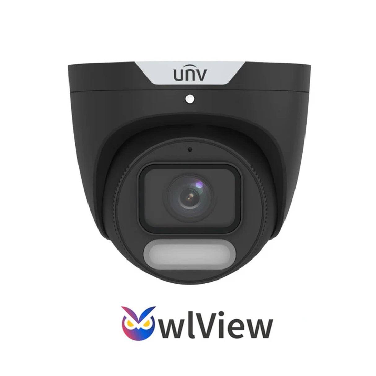 UNV IPC3624SR-ADF28KM-WP BK, (4MP) Turret, IPC 2.8mm Fixed Lens,OwlView, Microphone, WDR, Black, UL Listed