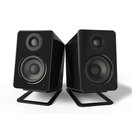 Kanto S2, Angled Desktop Speaker Stands for Small Speakers, Pair (Black/White)
