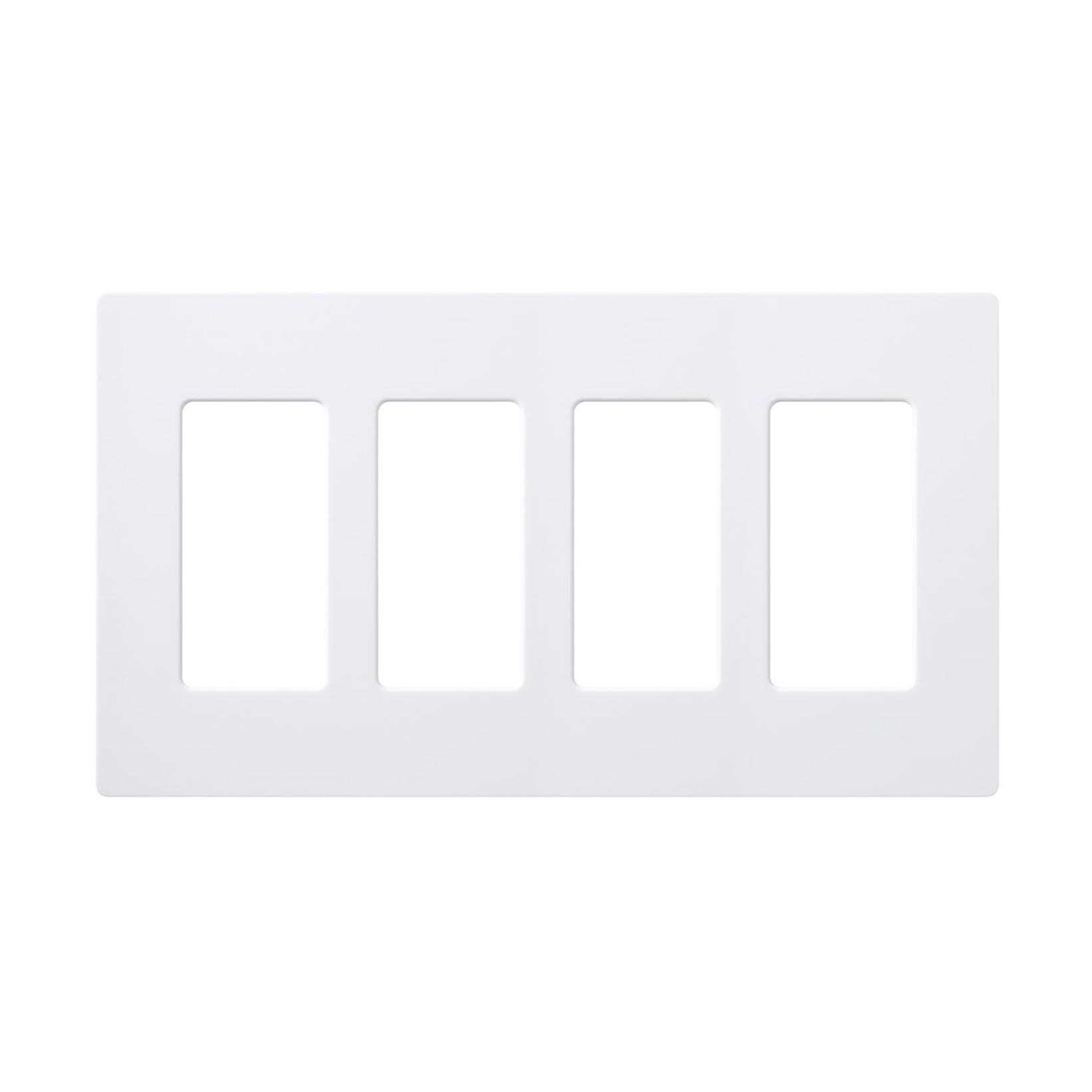 Lutron CW-4, Claro Screwless Designer Wallplate - 4 Gang - White